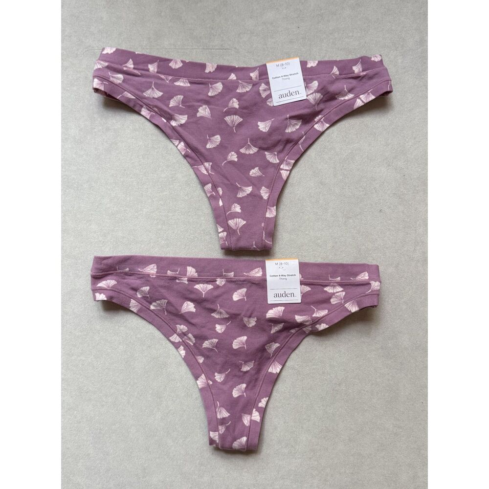 Auden 2-Pack Cotton 4-Way Stretch Thong Size M (8-10)